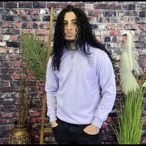 Unisex Rich Royal Outline Crewneck Sweater PINK